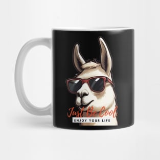 Just Be Cool Llama with Sunglasses Mug